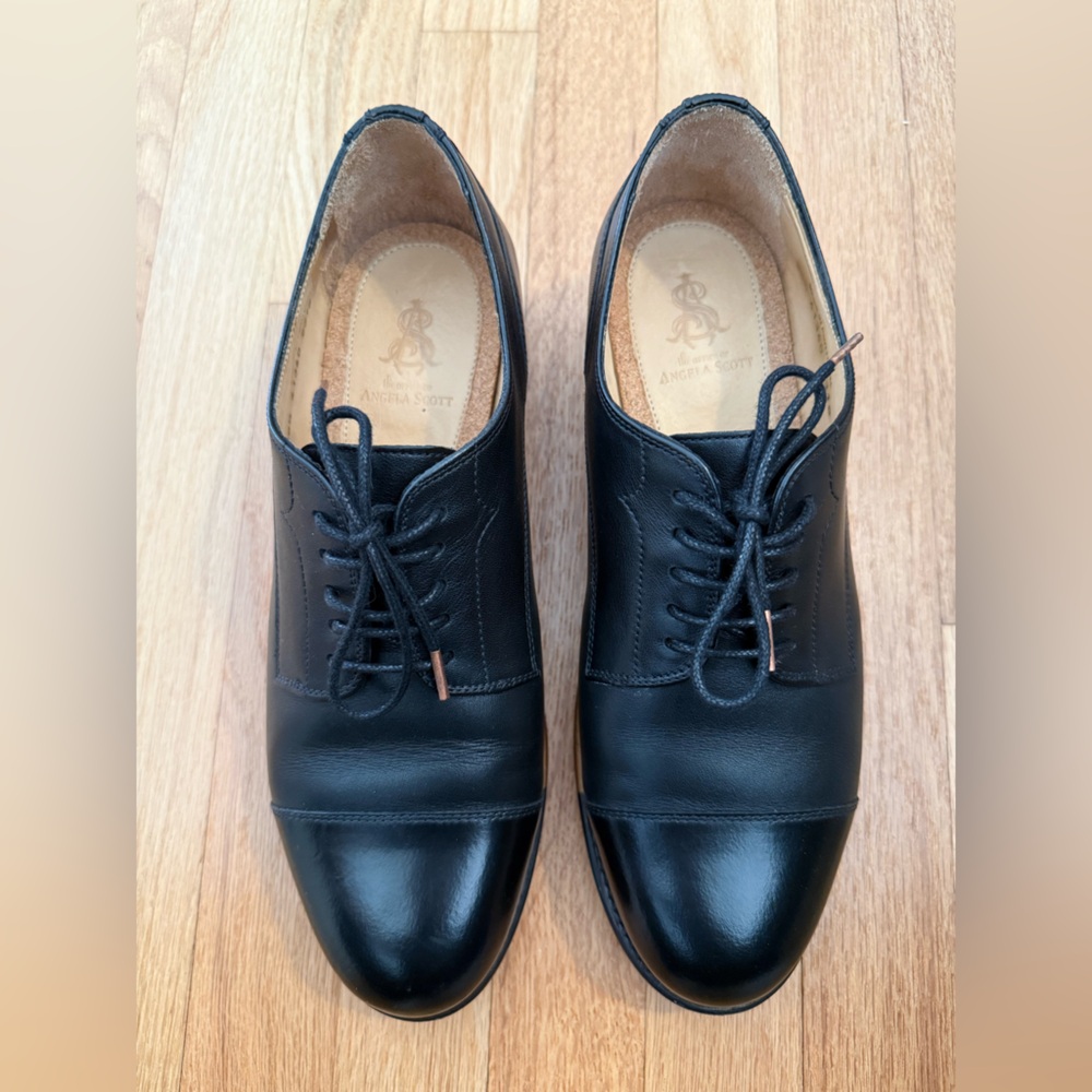 The Office of Angela Scott black Oxford Mr Franklin leather discontinued 38.5 👀 - Picture 13 of 16